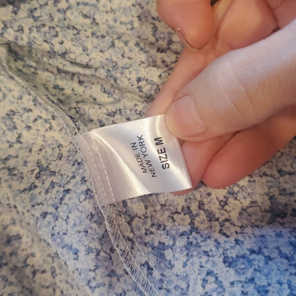 Petersyn Blue Colorful striped  Davenport Sz . M Crop‎ top w Bell Sleeve - Picture 8 of 12